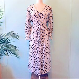 River Island Sheer White and Black Polka Dot Midi Dress